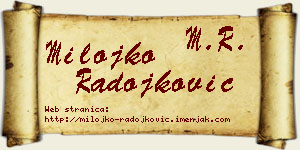 Milojko Radojković vizit kartica